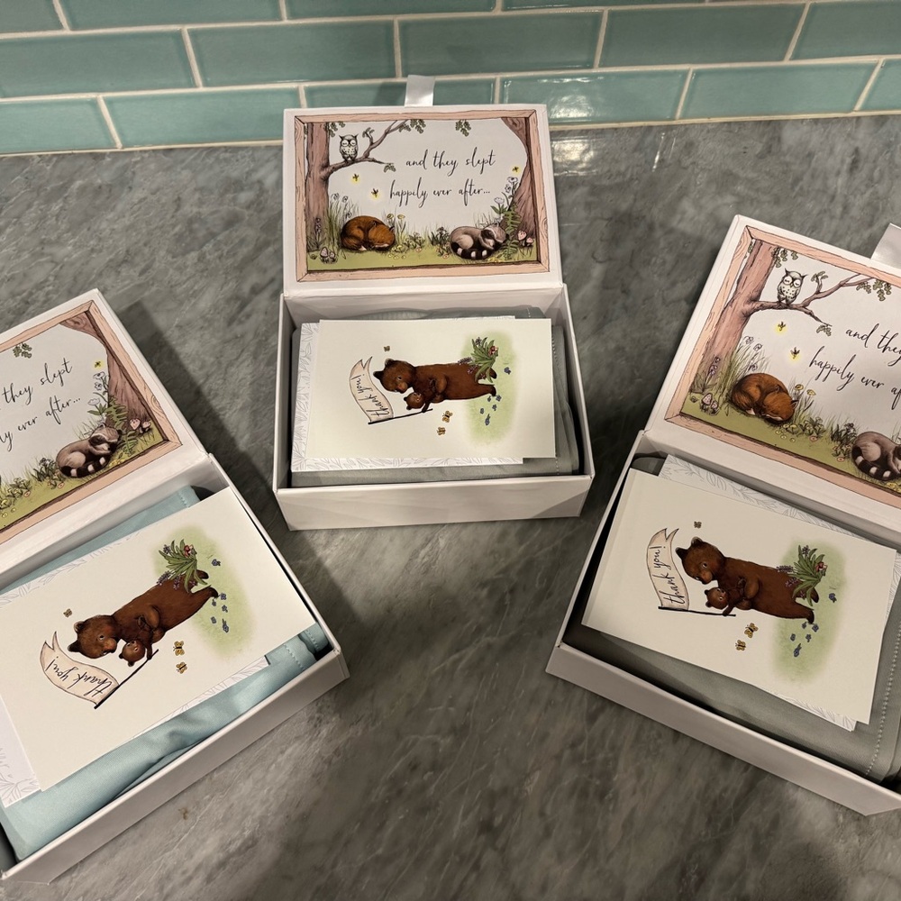 NIB - The Ollie World Swaddles (3 New in box) 1 Blue and 2 Gray